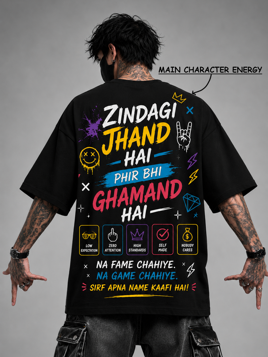 GenZ Attitude Oversized Tee