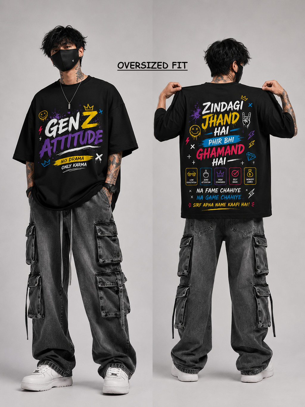 GenZ Attitude Oversized Tee