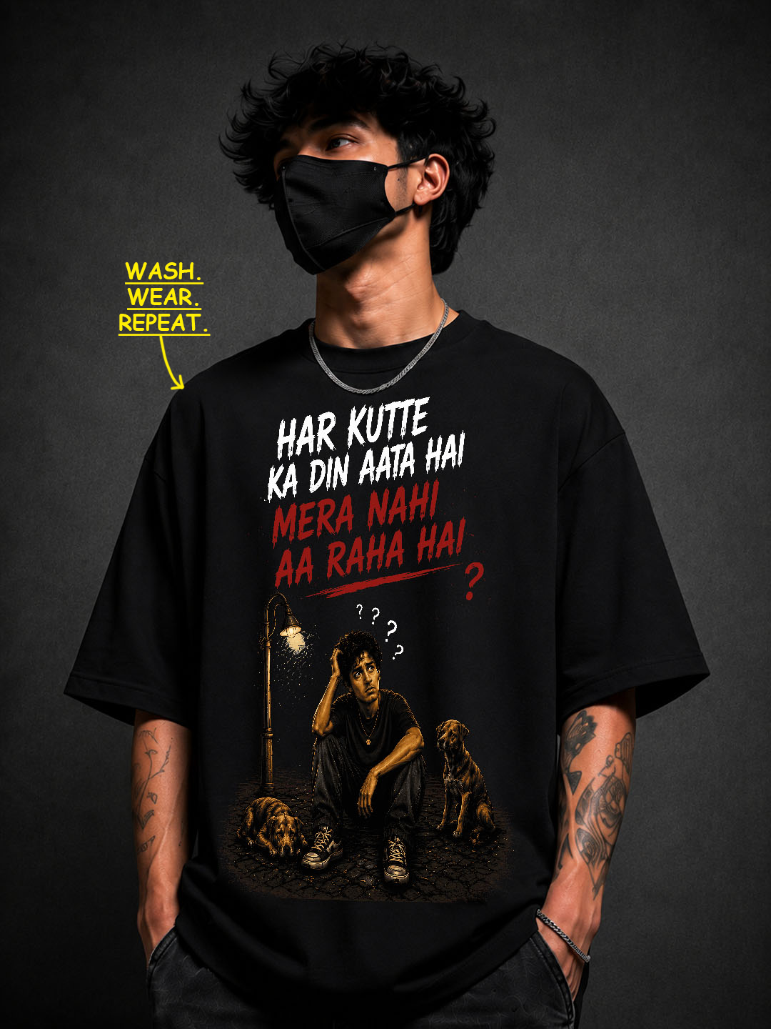 Har Kutte ka Din aata hai Oversized Tee
